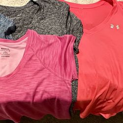 5 Pack Namebrand Women’s Workout Shirts M