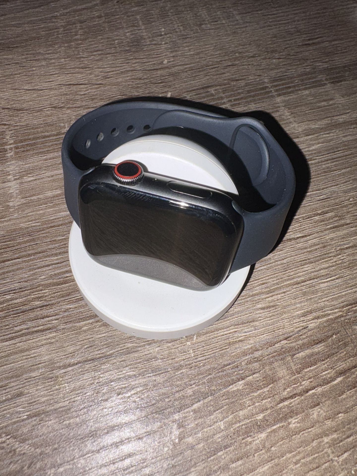 Apple watch with wireless charger.
