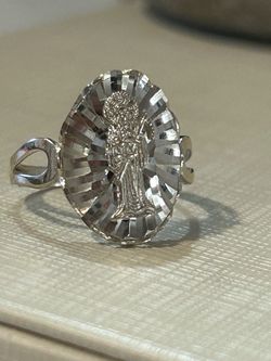 Santa Muerte Sterling Silver 925 Ring Size 7