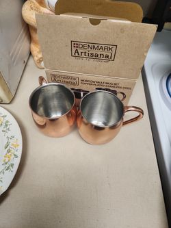 Copper Plated Set Of Moscow Mule Cups