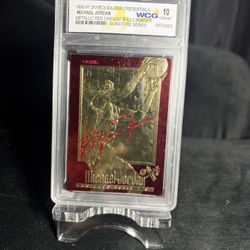 1996-97 SkyBox EX-2000 Credentials Michael Jordan #10 Metallic Red Chicago Bull…