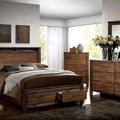 Brand New 4 PC Antique Oak Bedroom Set with Storage Drawers