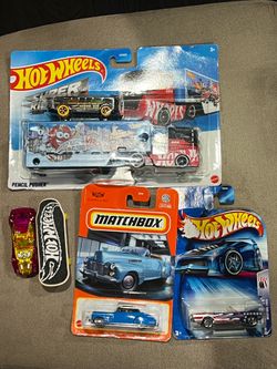 Hot Wheel lot of 5 Super rig Pencil pusher Star spangled Mustang 1941 Cadillac