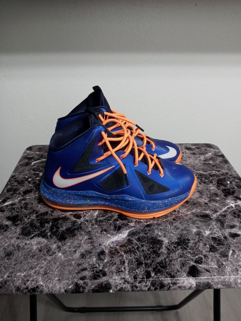 Kids Nike Lebron 10 X Superhero Hyper Blue/orange Size 6.5