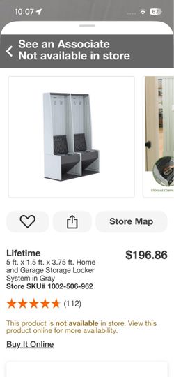 Lifetime 5 ft. x 1.5 ft. x 3.75 ft. Home and Garage Storage Locker System in Gray