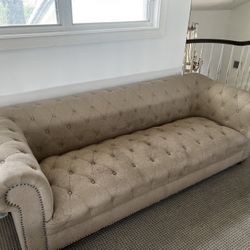 Tufted Cream Sofa