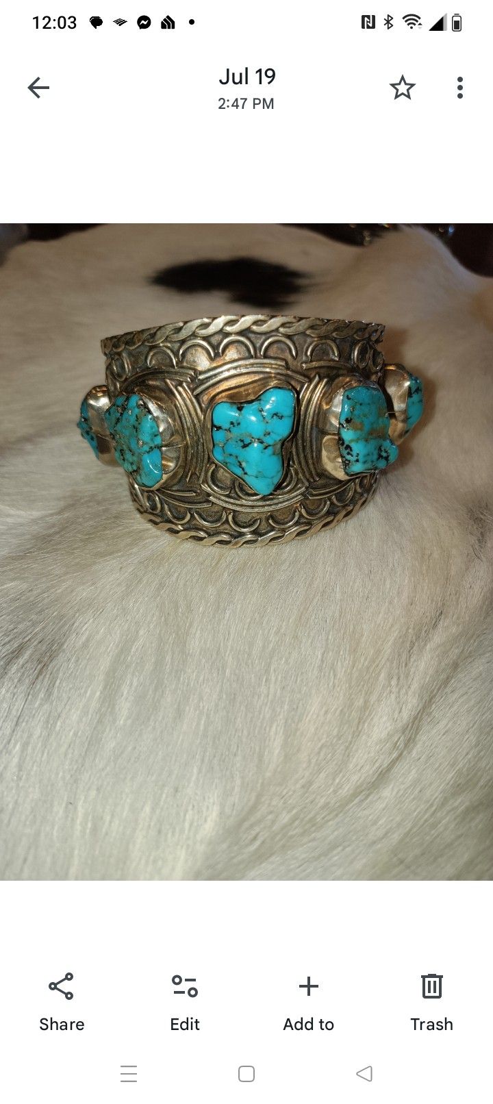 Turquoise And Silver Cuff/Bracelet 