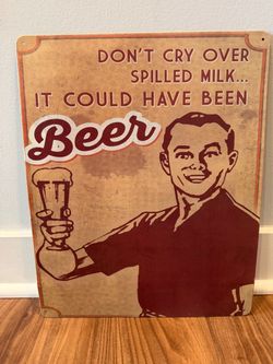 Retro Beer Humor Metal Wall Sign