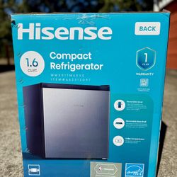 Hisense 1.6 Cu Ft Single Door Mini Fridge, Silver
