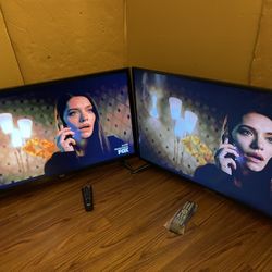 2 TV’s (Not Smart) Vidao 40” 4K & Sceptre 43” In Working Condition With Remote Controls $40 Each Firm On Price