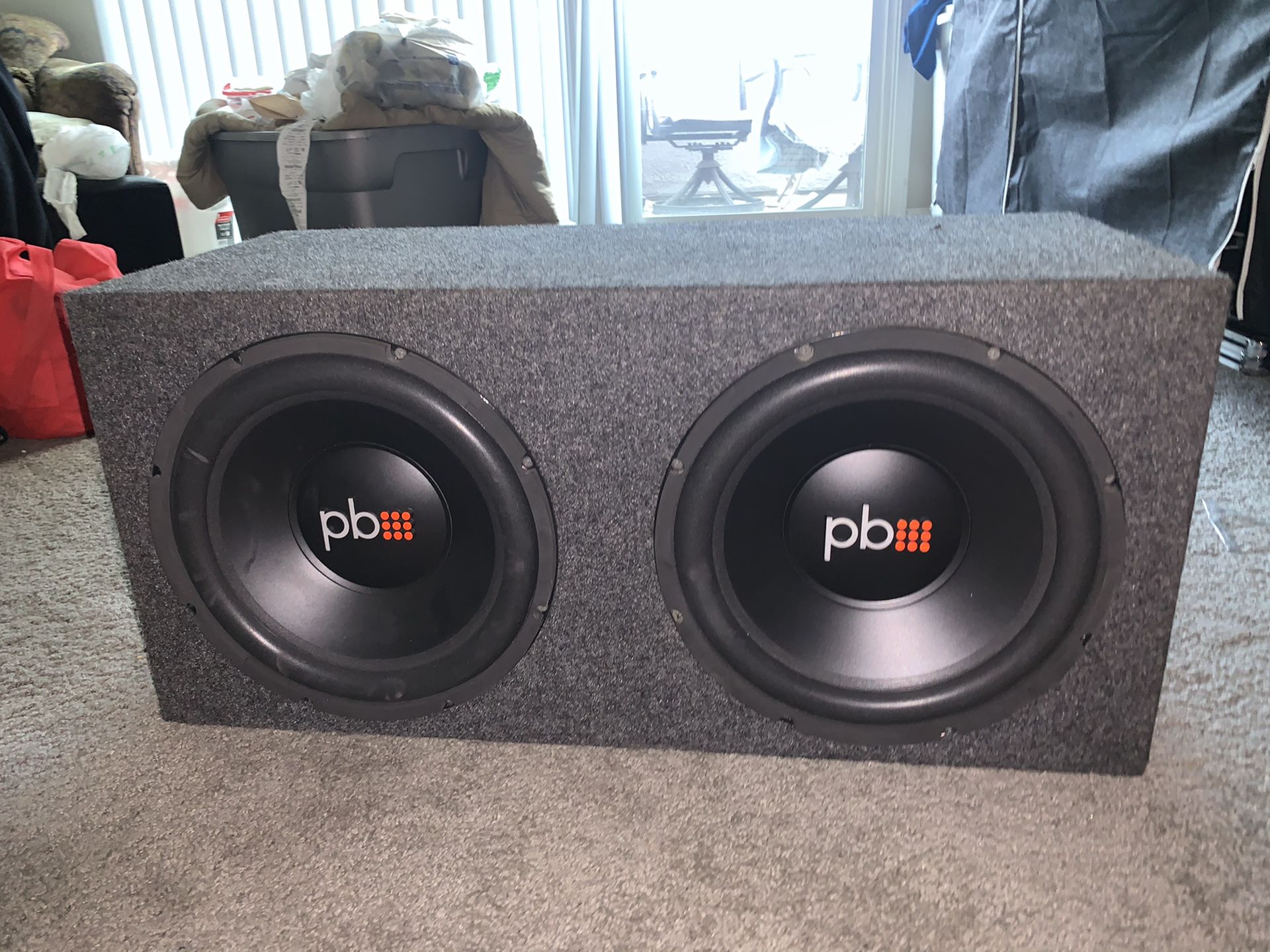 PowerBass 12 in subs with 3000 watt amp
