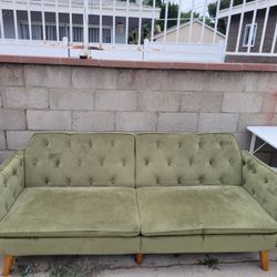 Green Velvet Futon Couch