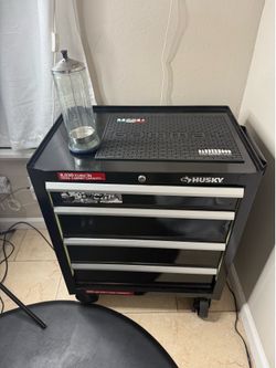 Husky tool box with free barber accessories