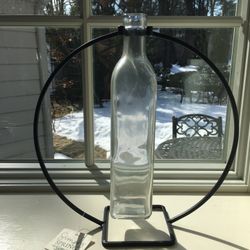 Vase With Wrought Iron Stand (New)