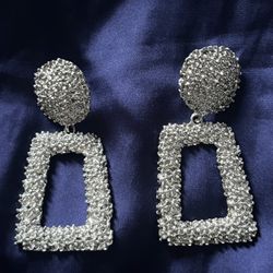 Women’s Silver Chunky Earring Jewelry Set 