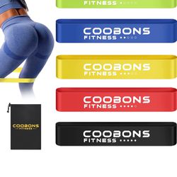 Resistance Bands for Women and Men - Exercise Loop Bands for Yoga, Pilates, Rehab, Fitness and Home Workout, 5 Set of Strength Bands for Booty