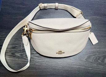 Coach White Belt Bag with Gold Accents Excellent Condition