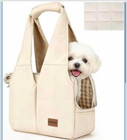 Dog Purse Carrier for Small Dogs and Cats, Soft-Sided Pet Tote Bag with 6 Large Pockets, Collapsible Travel Puppy Carrier with Small Cushion, Fits Pet