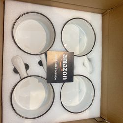 Ceramic Soup Bowls Set (4 pcs) – Oven Safe, With Handles