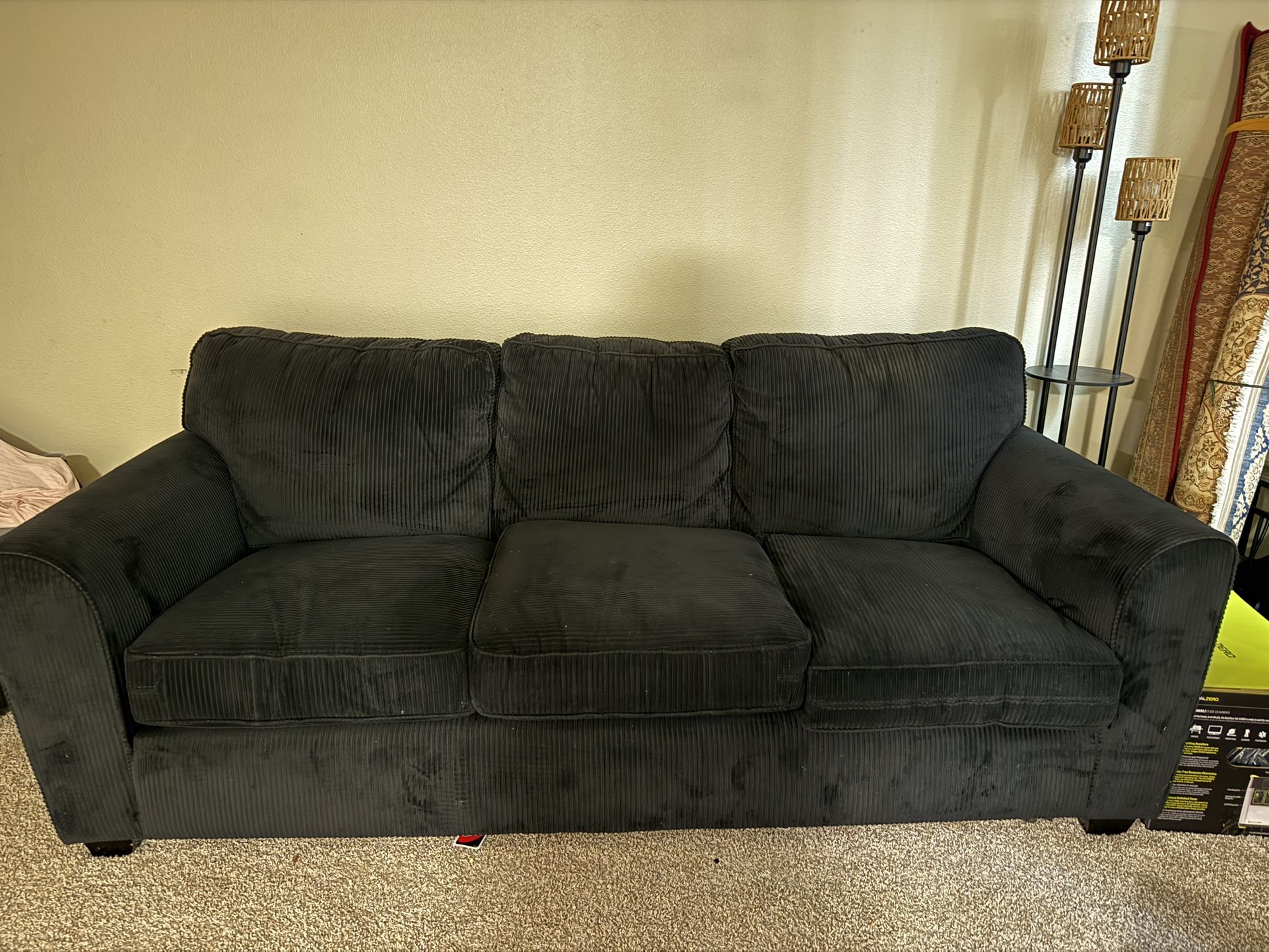 Black Couch, 3 Seater Sofa for Living Room, Modern Comfy Couches you can see the label sticker