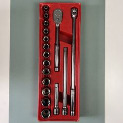 Snap-On 17 pc 1/2” Drive 6-Point SAE General Service Socket Set