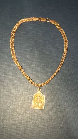 Saint Nicholas charm Vintage 14kt 585 gold Bracelet with Saint Nickolas charm