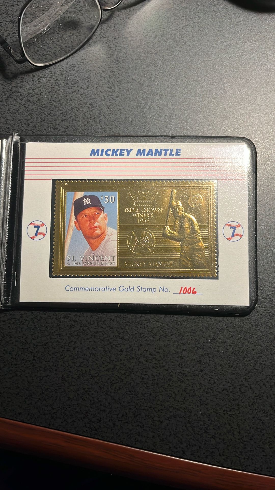 Mickey Mantle Gold Stamp & 1st Day Issue