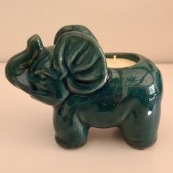  Candle Holder Elephant Green 