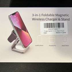 3-in-1 Foldable Magnetic Wireless Charger Stand