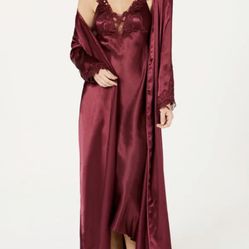 Flora by Flora Nikrooz Stella Satin Venise Trim Robe/size L/XL