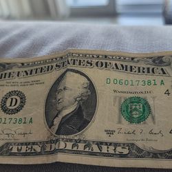 Billete De 10 Dolares Año 1988 Serie A