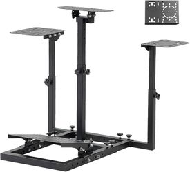 Multi-functional Racing Flight Simulator Cockpit Stand for Logitech for Thrustmaster Racing flight Devices, Stable Adjustable Flight Racing