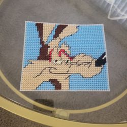 Wylie Coyote Plastic Canvas Picture