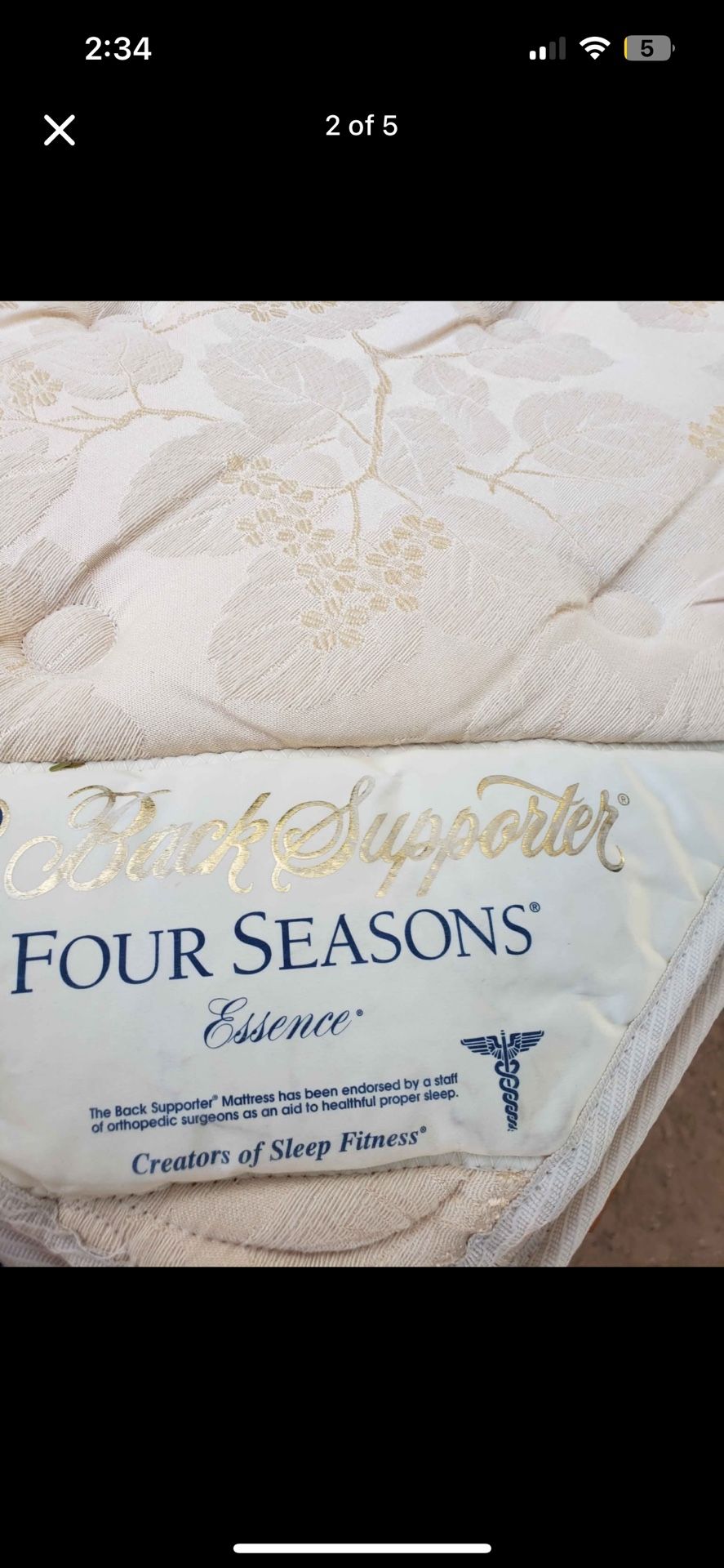 Queen Mattress + Box Spring + Metal Frame