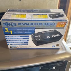 Tripp Lite 550VA UPS Battery Backup Surge Protector, AVR Automatic Voltage Regulation, 8-Outlet Uninterruptible Power Supply, Dataline Protection, 3-Y