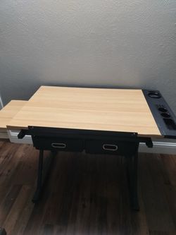 Drafting Table Desk with Drawers