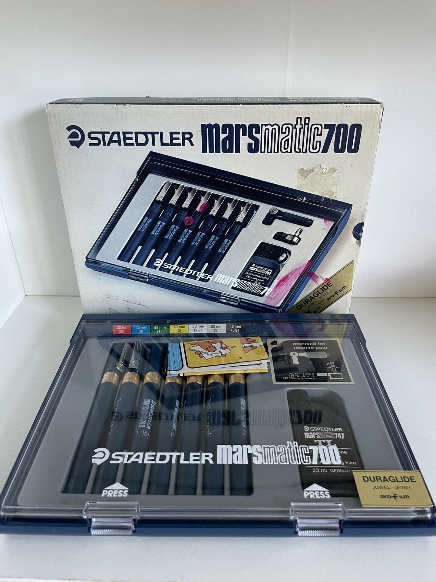 New Staedtler Marsmatic 700 S7 Technical Pen Set Germany Drafting
