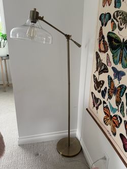 Brass and Glass Floor Lamp