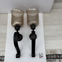 2x Universal Premium Decorative Wall Sconce Candle Holder Black