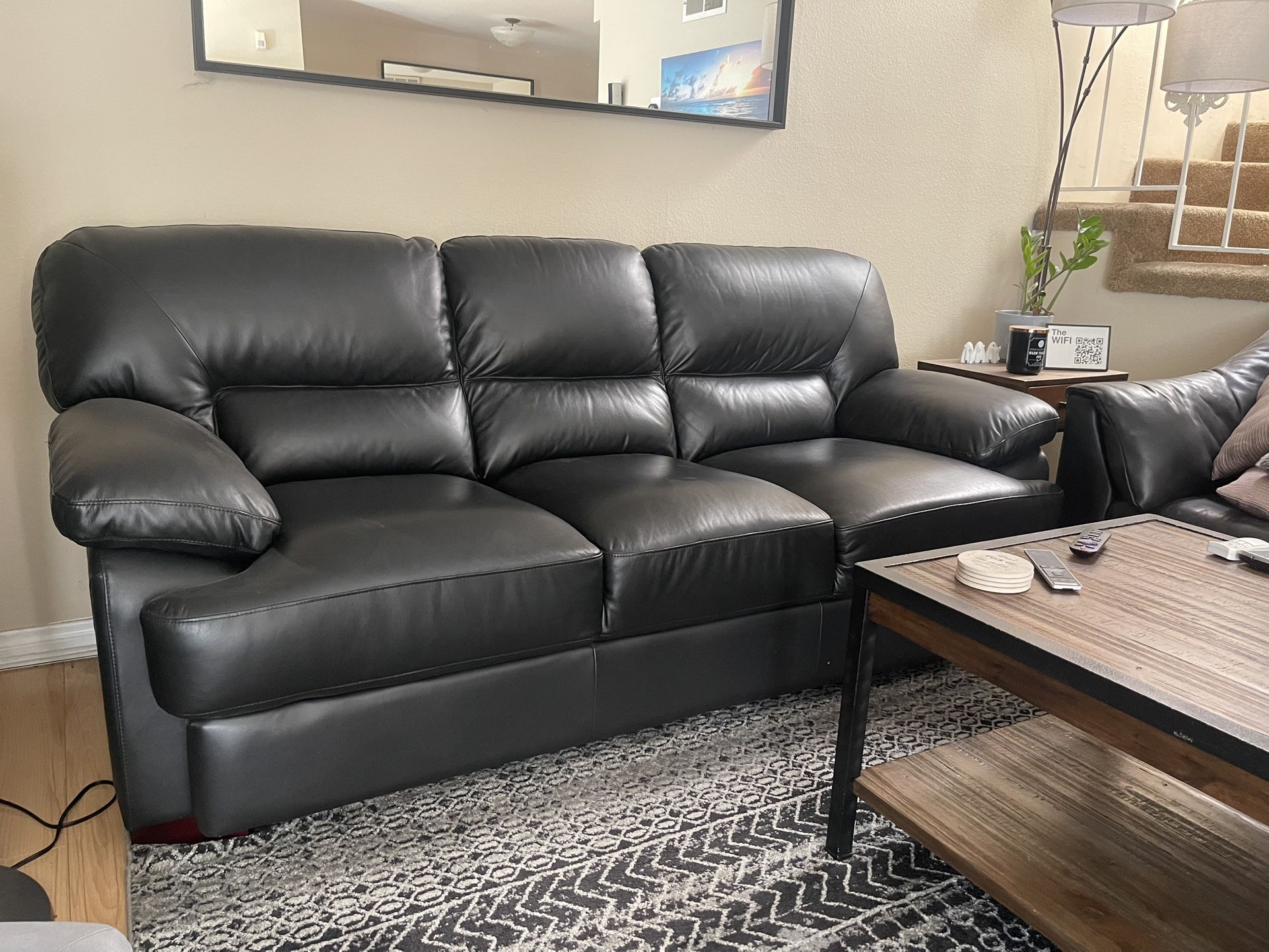 Leather Couch - Black