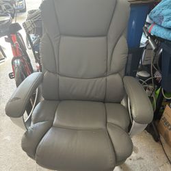 Grey Leather Office Chair