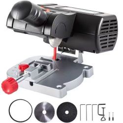 451*Mini Miter Cut-off Chop Saw, Two 2-5/16\" Blade of Steel and Resin with 1/2inch Cutting Depth, 0-45° Benchtop Miter Saw for Copper, Aluminum, Wood