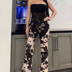 Women’s Cowhide Print Pants 