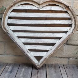 Heart farmhouse Wooden Wall Art White Rustic Wall Decor Wall Hanging 28"