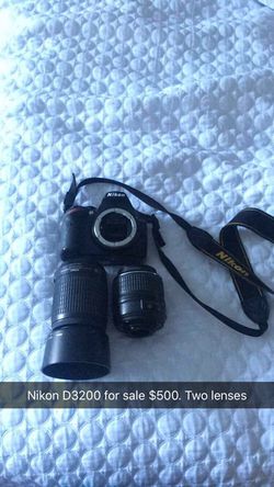 Nikon D3200 2 lenses, and charger
