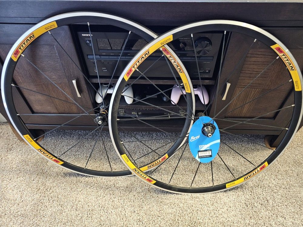 Forte Titan / 16/20 / Bladed Spoke Lightweight Black Aluminum / 700c / Wheelset