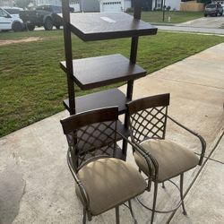 Bar Chairs And Five Level Shelf