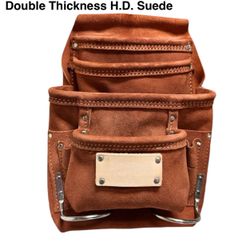 Double Thickness Heavy Duty Premium Suede Leather Tool Pouch 10 PKT