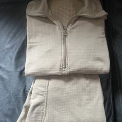US Military Waffle Knit Thermal Top & Bottom Sz Large Reg.
