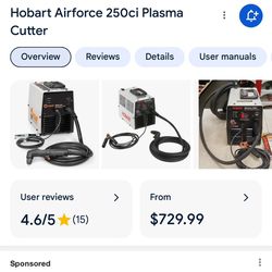 Gently Used Hobart Airforce 250ci Plasma Cutter
